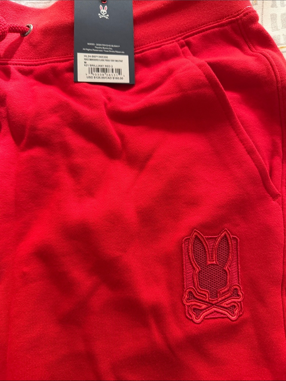Men’s Red Psycho Bunny Logo Sweatpants